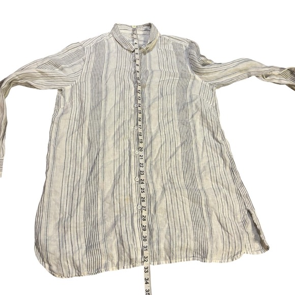 Garnet Hill Easy Linen Tunic Shirt  Button‎ Down Womens Medium White Beach - Picture 9 of 10